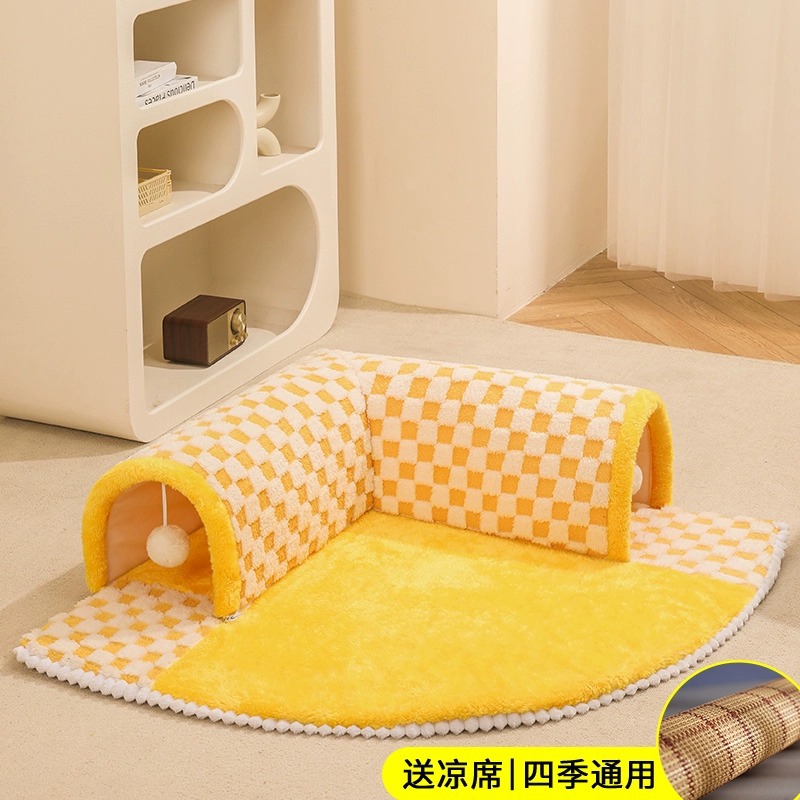 Nuevo gato túnel invierno gato estera desmontable y lavable gato casa felpa gato estera transfronteriza entrega al por mayor
