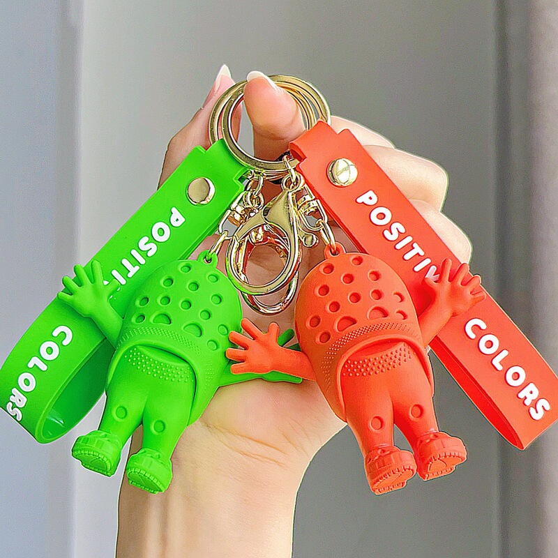Cross-Border Cartoon Clogs Keychain Silicone Fitted Hello Clogs Bag Pendant Doll Machine Wholesale