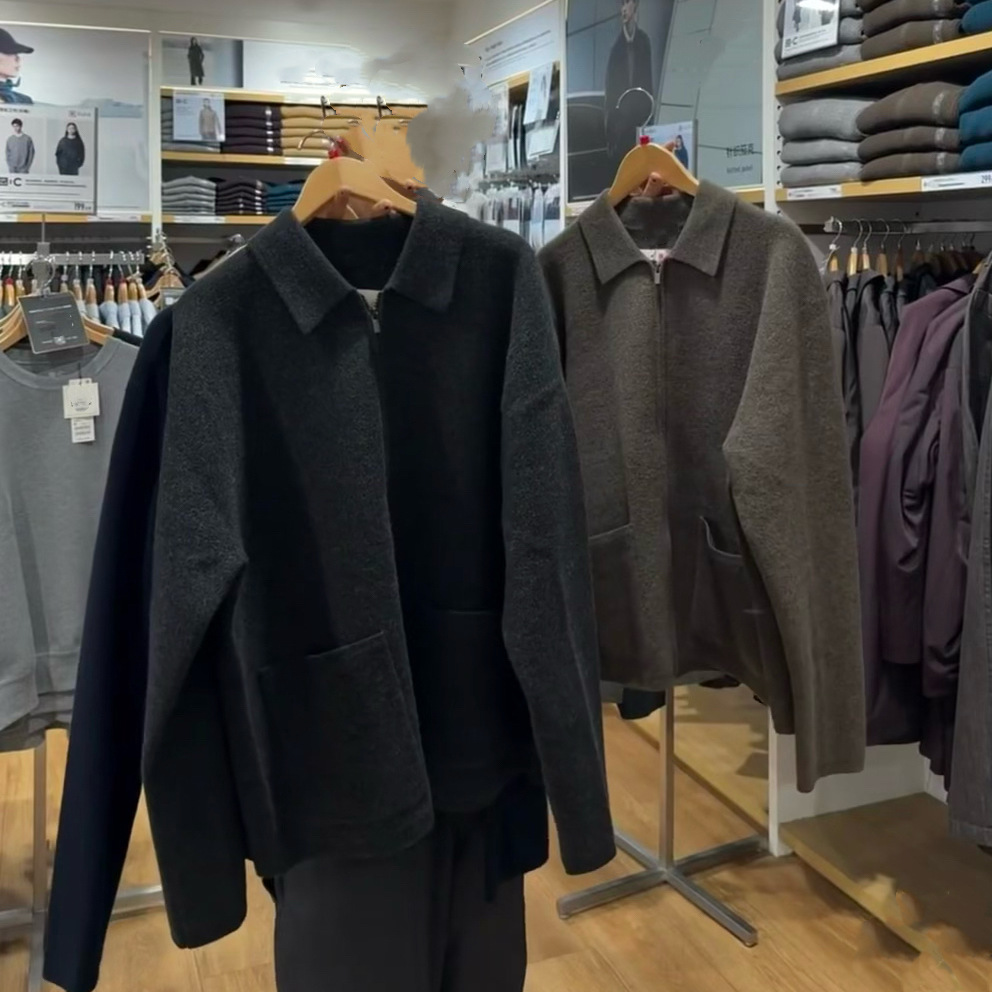 Men's Clothing! Knitted Zipper Jacket! Couple Style Simple Knitwear Jacket Autumn and Winter New Style 481242