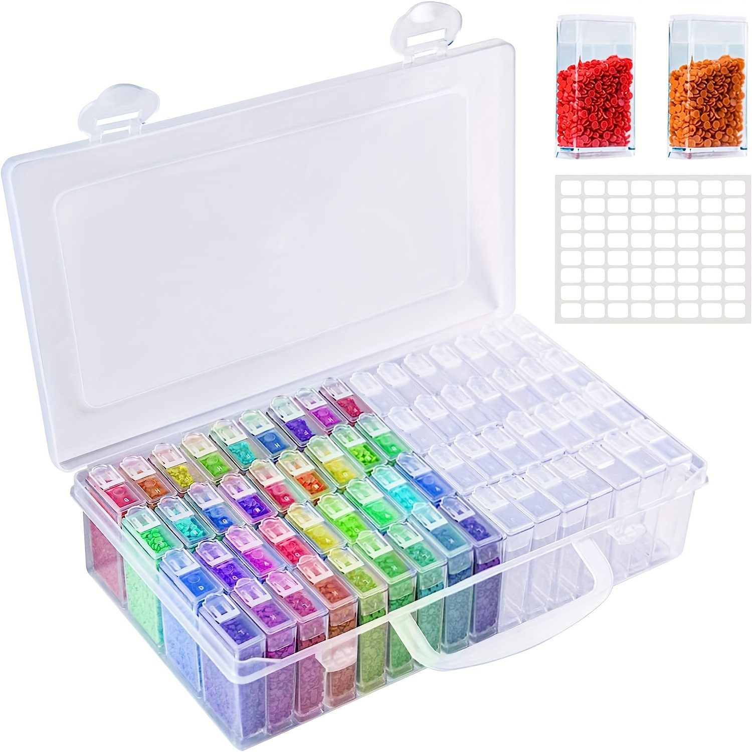 64 caja de almacenamiento de herramientas especiales a prueba de polvo caja de almacenamiento de perlas de arroz accesorios de herramientas de pintura de diamantes hechas a mano caja de plástico