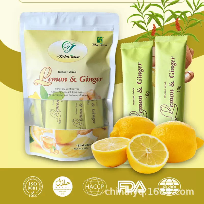 Lemon ginger tea出口柠檬姜茶速溶固体饮料womb Detox  tea