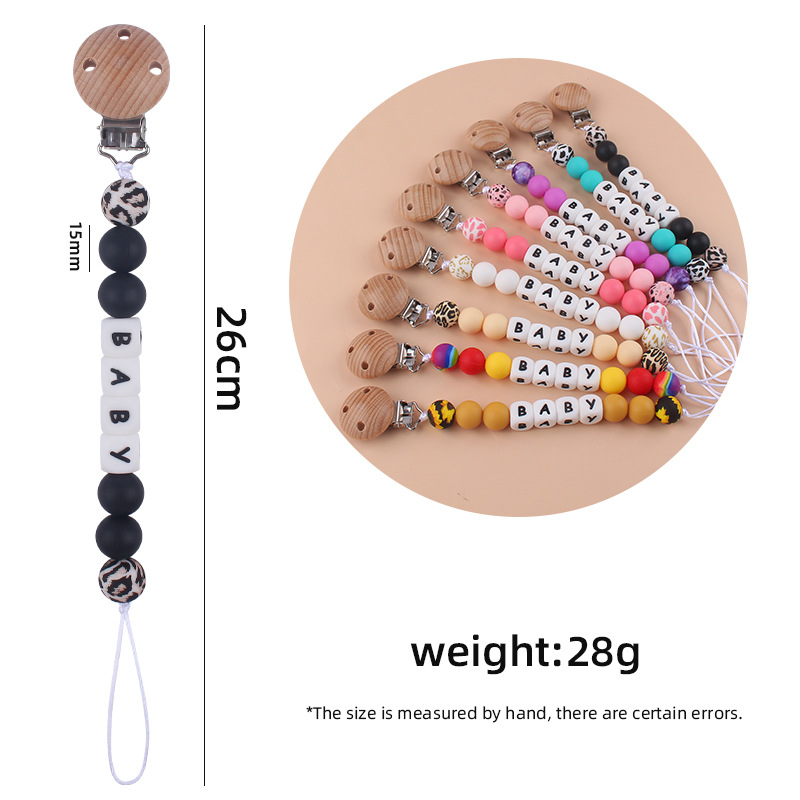 Nuevo bebé suministros dibujos animados transferencia de agua flor cuentas calmante bebé silicona mordedura pegamento molar pezón cadena