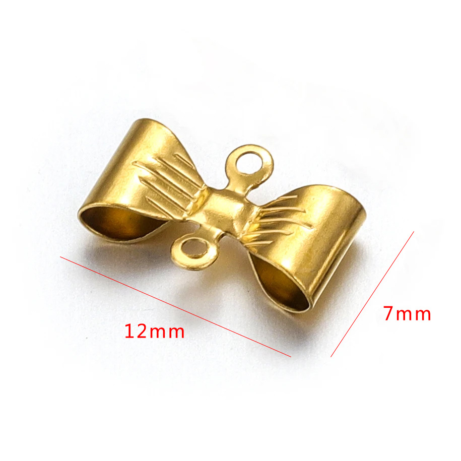 Colgante de lazo de acero inoxidable, accesorios de joyería de bricolaje, pendientes, collares, accesorios de joyería, colgantes decorativos al por mayor