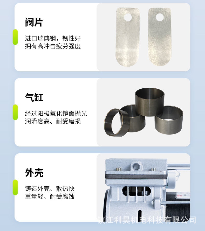 Lihao Oil-Free Air Compressor Ol1500 High-Power Booster Air Compressor 8kg Silent Large Flow Maintenance-Free Compressor