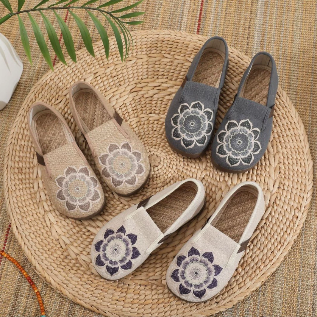 2025 новые туфли Birkenstock, старые пекинские туфли с вышивкой, тканевые туфли, производитель, оптовая продажа, женская обувь в стиле ретро династии Хань, мама