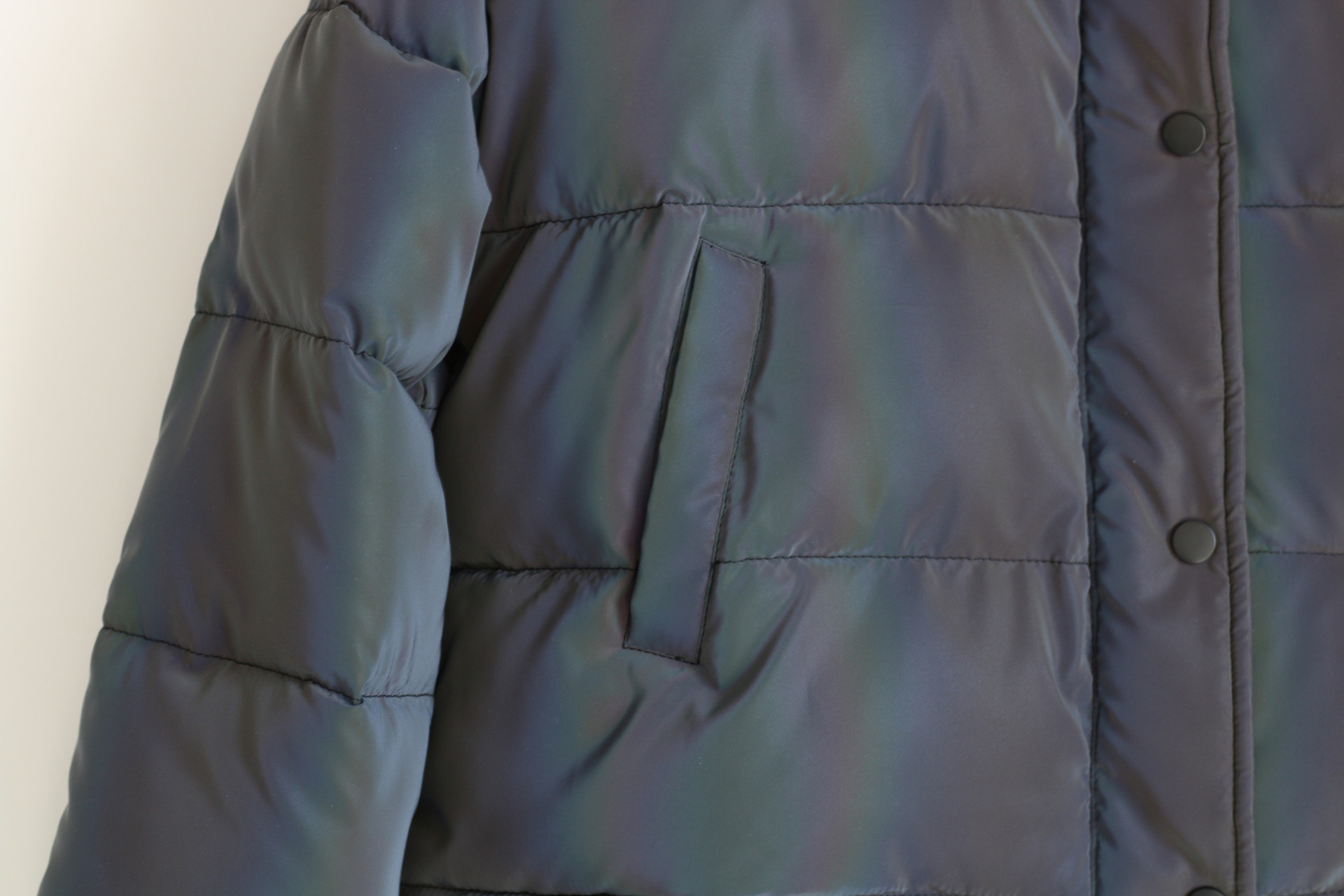 Men's Clothing stand collar reflective cotton coat for women fashion luminous thick cotton coat_voghion.com