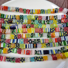 千花琉璃梅花方形散珠玻璃珠子手工DIY串珠材料自制串珠项链批发