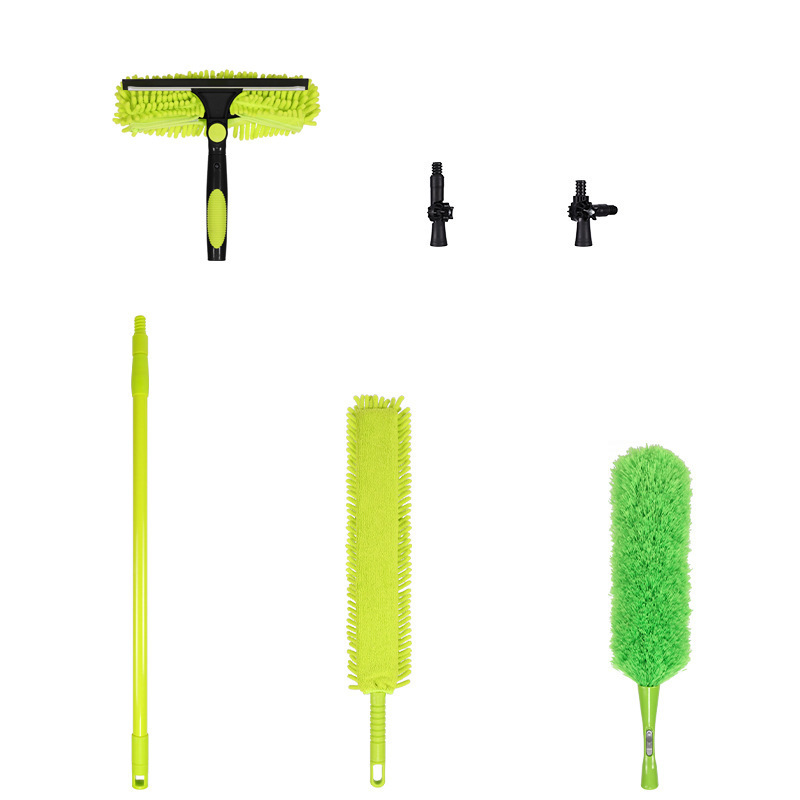 Customized Processing Cross-Border Amazon Telescopic Pole Dust Duster Kit with Glass Scraper Extension Pole for Home Cleaning