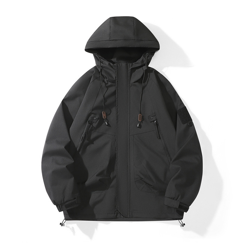 Autumn and Winter Waterproof Jacket Men's Outdoor Jacket Hooded Workwear Style High-Quality Windbreaker Jacket Loose Top Autumn and Winter Waterproof Jacket Men's Outdoor Jacket Hooded Workwear Style High-Quality Windbreaker Jacket Loose Top