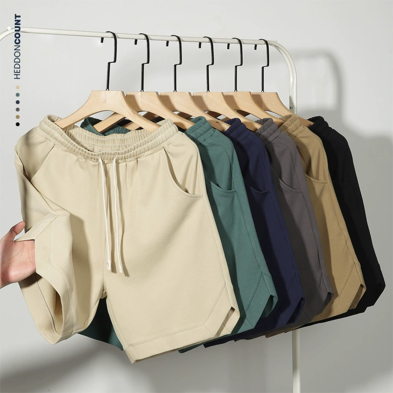 Мужские брюки 2025: новая модель, 260 г, хлопковый твил, ретро, широкие спортивные штаны свободного кроя, средней длины, повседневные, пятипятыеки (багги)