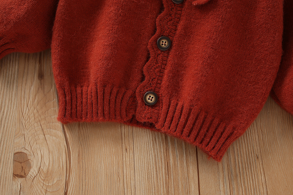 Girls Cardigan Sweater Embroidered Floral Knitted Autumn Winter_voghion.com