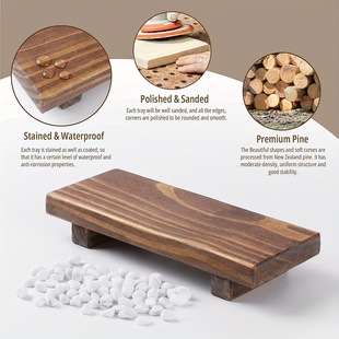 Wooden Decorative Tray Bathroom Base Solid Wood Ornaments Rectangular Bracket Home Display Table Desktop