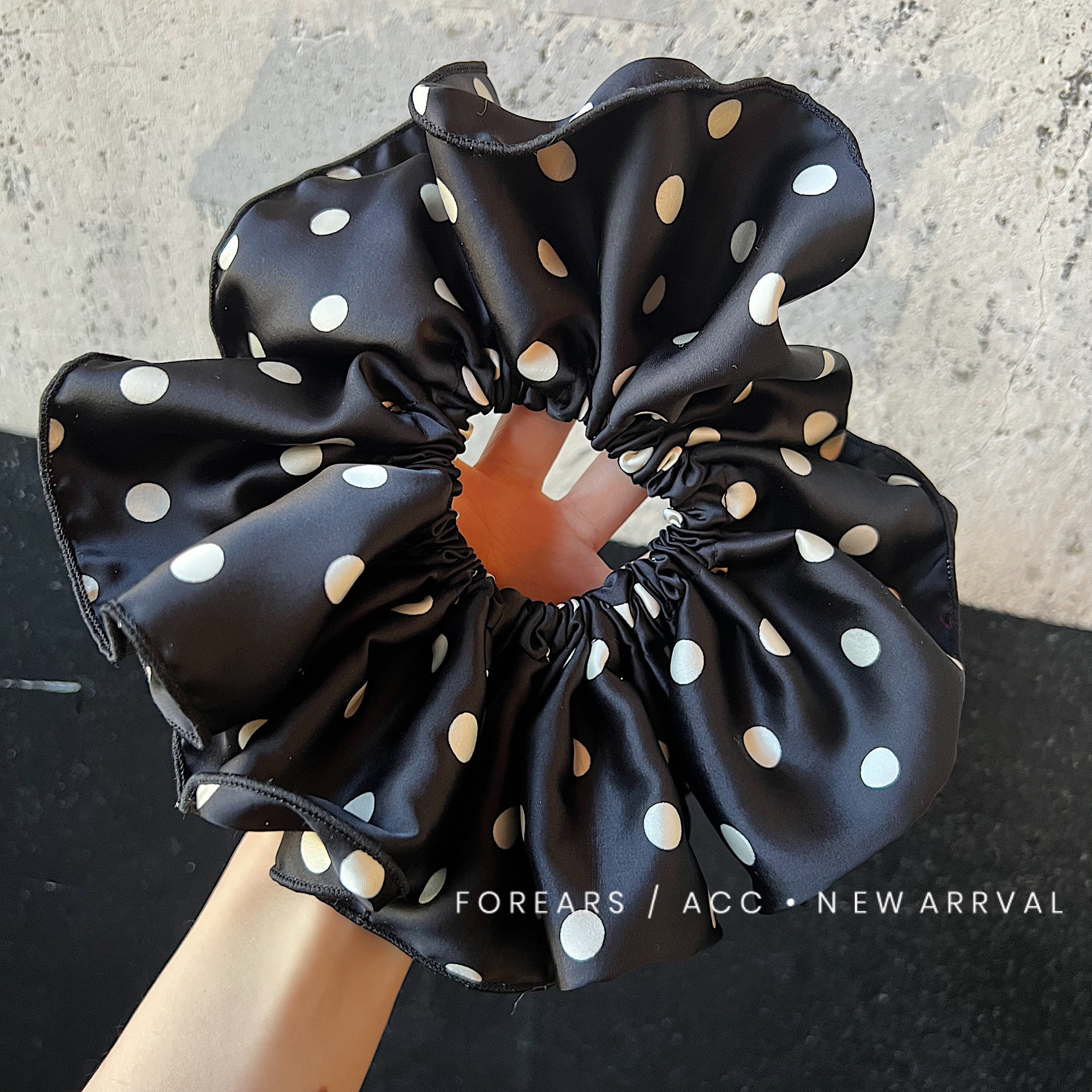 Elegante punto de onda anillo de pelo temperamento clásico tela cuerda de pelo anillo de pelo nuevo toque de cabeza flor de mujer