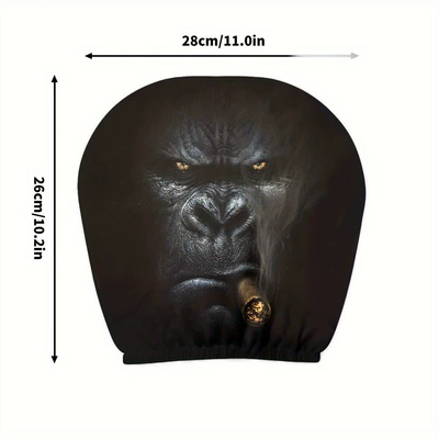 Cross-border Amazon best-selling universal pullover printed | Universal seat cover - orangutan-smoking-cigar-double-sided-printing-1-piece