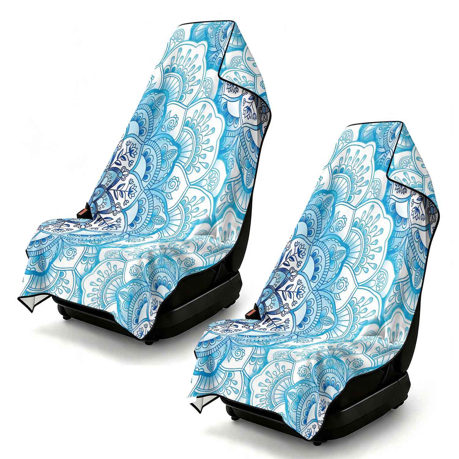 2-piece dual-use car seat cover, ultra-fine fiber, can be used as a beach towel, printed car protective seat cover 6