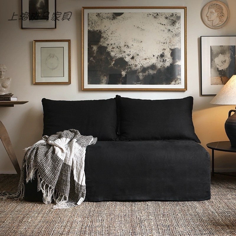 Jianyu style B & B designer removable and washable cotton linen sofa without armrest card holder studio fabric sofa