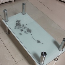 多功能时尚钢化玻璃长方形双层经济现代简约家用简易小户型茶Bω