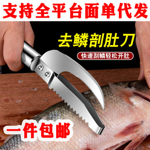 Kitchen Fish Scale Scraper, Fish Belly Knife, Fish Intestine Opening Tool, Stainless Steel Removal Tool for Home Fish Killing