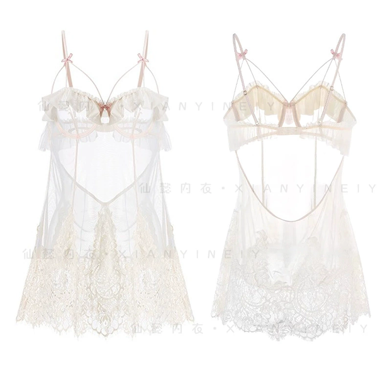 Сексуальное белье Xianyi: элитная сетчатая прозрачная ночная сорочка на косточках в стиле «чистое желание», страстный образ, униформа qqny