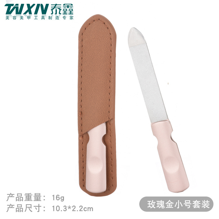 Al por mayor archivo de uñas de doble cara al por mayor archivo de uñas de acero inoxidable de cuatro lados tira de molienda de uñas traje de herramienta de manicura