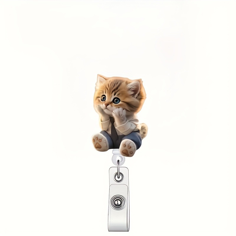 Nuevo acrílico plano transfronterizo para cubrir la cara gato pectoral abrazadera, clip de identificación, abrazadera retráctil fácil de tirar