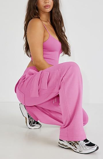 Women's Clothing New Multi Pocket Y2K Overalls Casual Loose Sports Fitness Wide Leg Pants_voghion.com