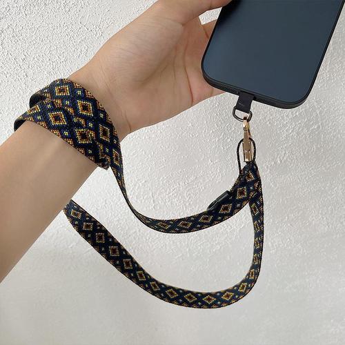 Advanced mobile phone lanyard cross-body carryable women's mobile phone chain strap fixed piece anti-fall extended diagonal halter neck rope wide
