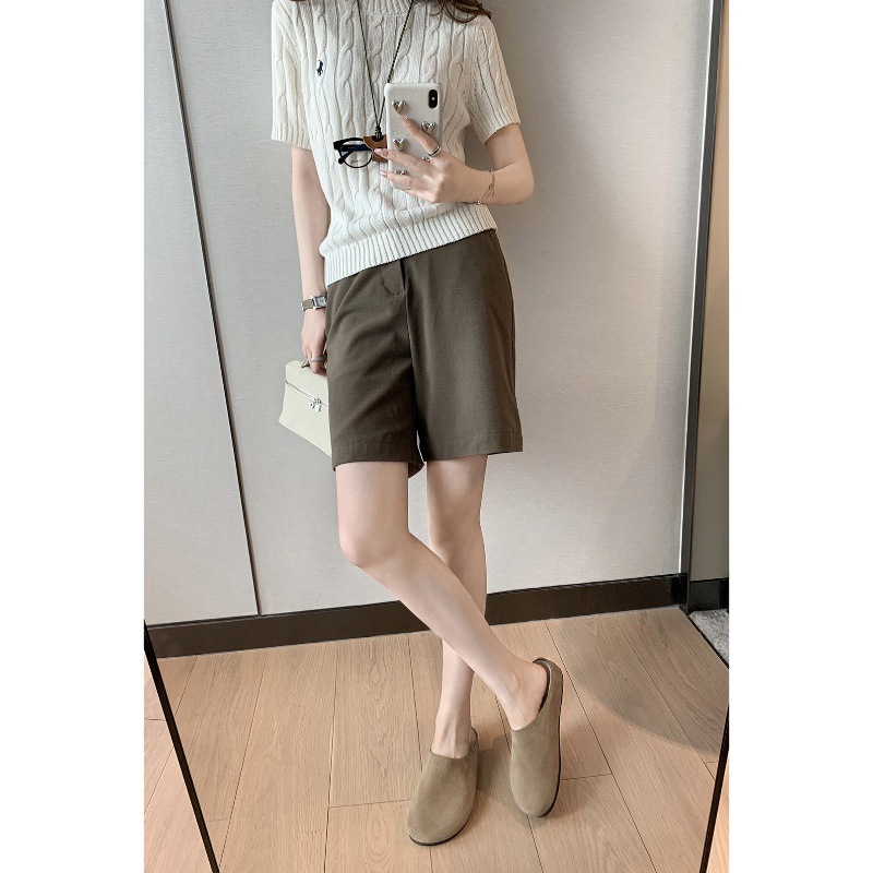 Versión de cuero de vaca ~ Grape Madre con cuero retrógrado de cuero de fondo grueso Bocken medio trapezo Bocken zapatillas perezosas