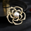 classic Korean Edition Retro rose Hollow Flower Brooch fashion high-grade Luxurious flowers and plants Sternum Pin Accessories