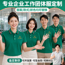 纯棉polo衫定制工作服翻领短袖夏季企业工装文化衫刺绣印字logo