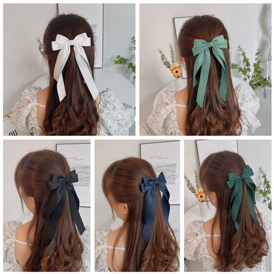 Cross-border Hair Accessories Women's Summer Bow Adult South Korea Elegant High-grade Elegant Hair Back Head Ponytail Hairpin Hairpin