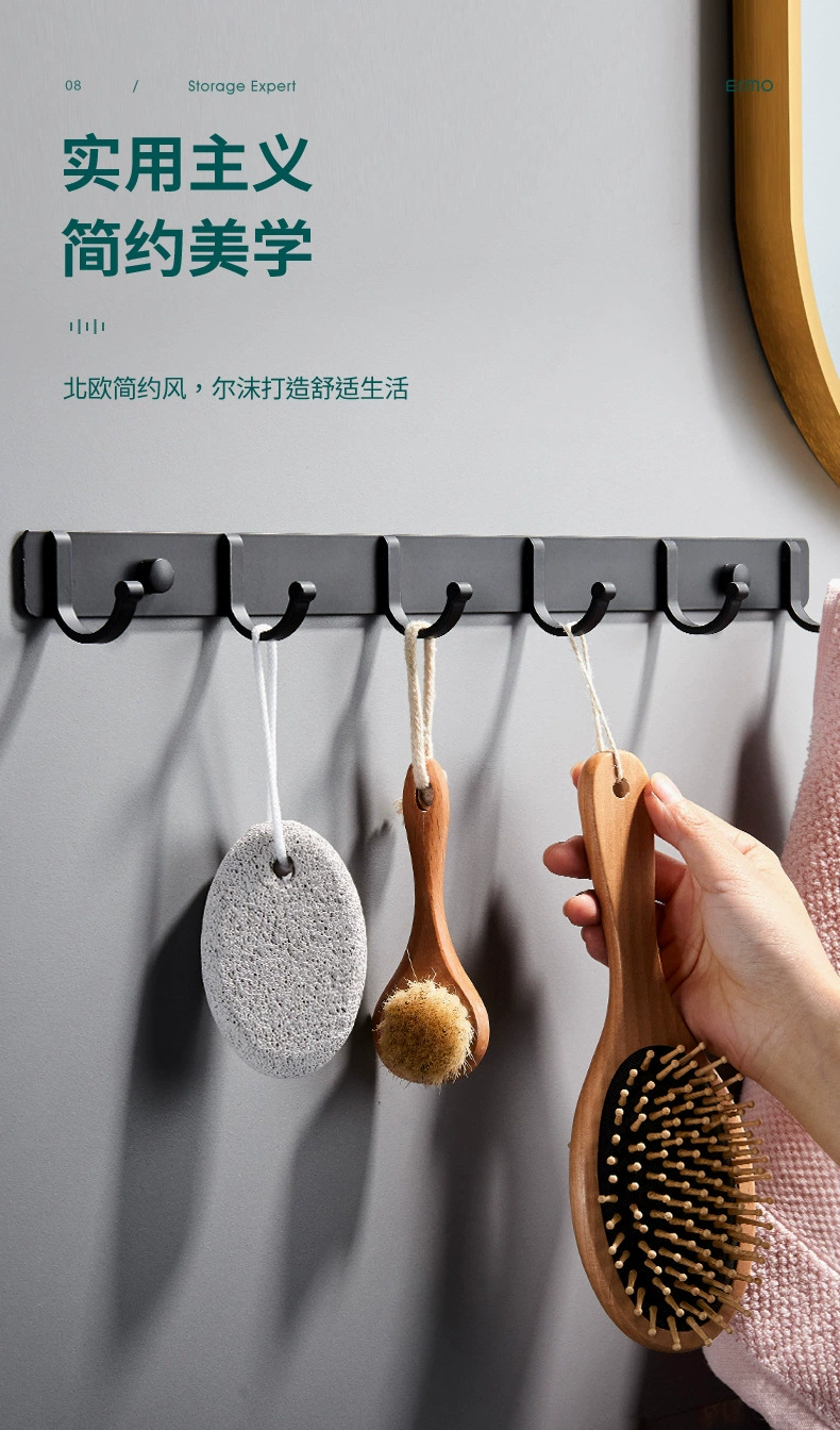 Black Wall Hook Robe Hook Home Kitchen Aluminum Alloy Clothes Hook  Hat Keys Holder Door Back Hook Hanger Bathroom Accessories