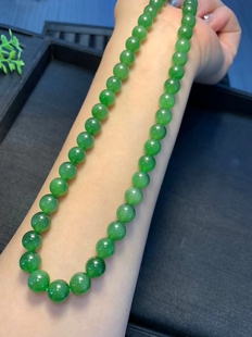 Jin Yutang Xinjiang Hetian Jade Boutique Jasper Cat's Eye Necklace Beads 8mm Ice Bottom Full of Ice