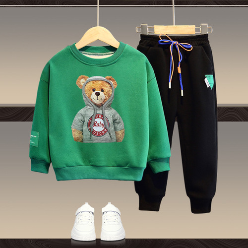 Children's Spring Outfit Sweatshirt Set 2024 New Model for Middle and Large Kids, Stylish Spring Season for Boys and Girls, Trendy and Fashionable