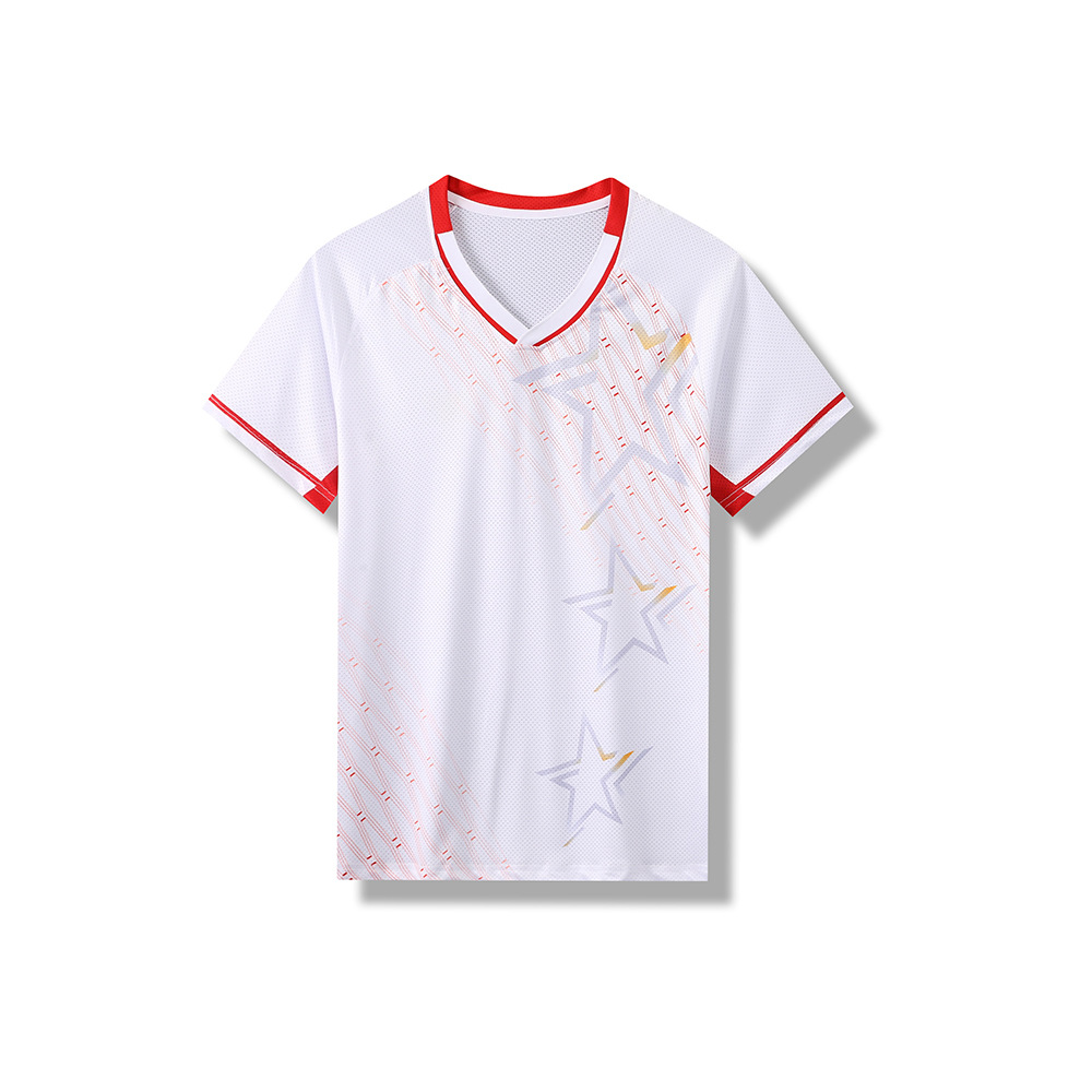 Factory Wholesale Customized Cool Badminton Uniforms Short-Sleeved Boys and Girls Quick-Drying Breathable Sports T-Shirt Competition Training Uniforms