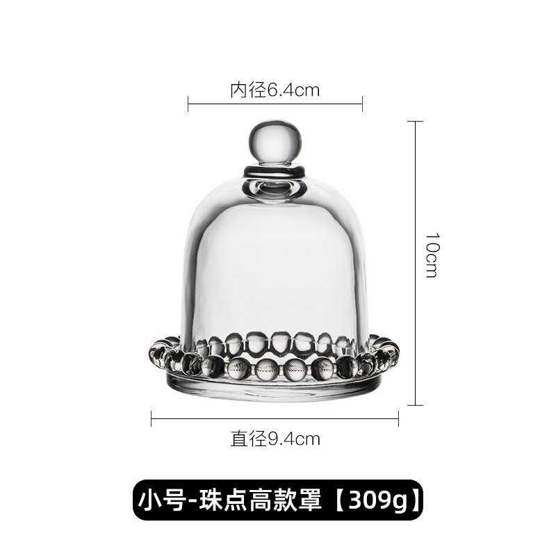 Bandeja de pastel a prueba de polvo pan postre merienda placa cubierta de vidrio Placa de desayuno buffet Placa de exhibición de frutas con tapa