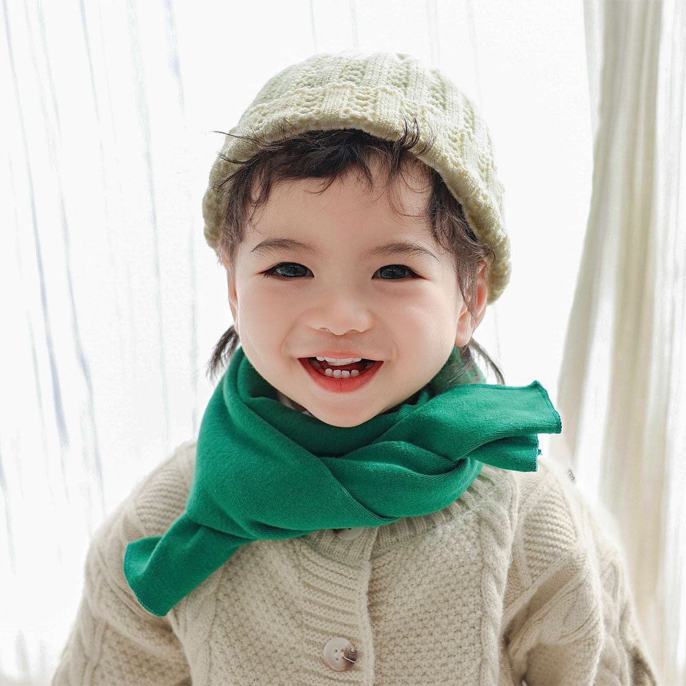 Korean women's and men's scarves labeled Autumn and winter pure cotton baby scarves thick warm baby scarves