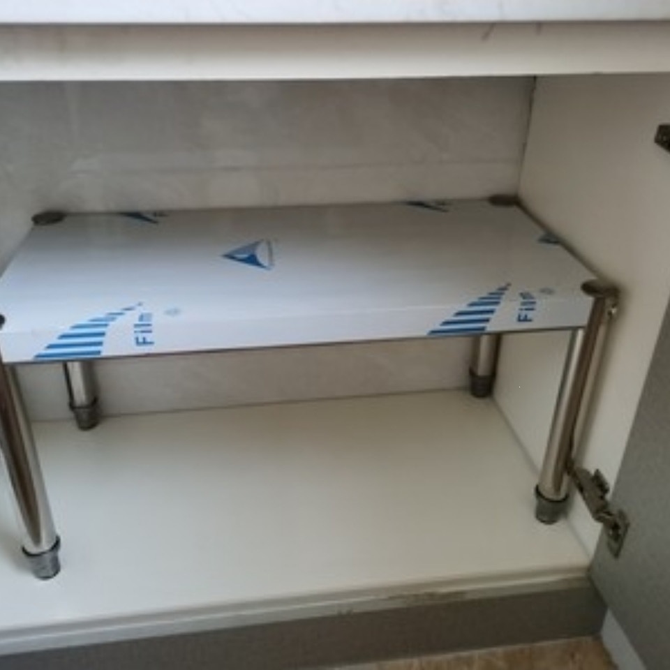 Kitchen stainless steel storage rack, microwave oven rack, cabinet and wardrobe shelf, layered partition, countertop single-layer shelf