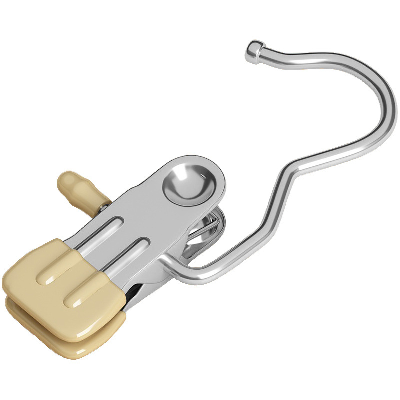 Blanco cremoso portátil con gancho multifuncional con clip de acero inoxidable sin marca con gancho de gancho