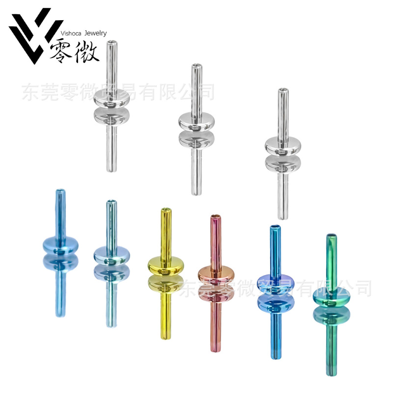 Titanium base internal thread base F136 titanium lip nail base internal thread replacement rod bone nail puncture jewelry accessories Titanium base internal thread base F136 titanium lip nail base internal thread replacement rod bone nail puncture jewelry accessories