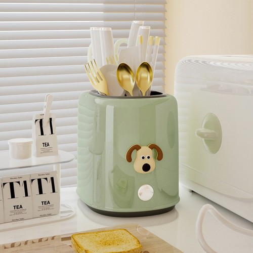 Self-designed cream style multifunctional chopstick cage storage box rack retro kitchen tableware drain storage tube