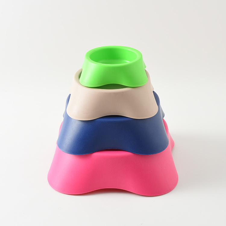 Pet Bowl perro de plástico solo Tazón perro Tazón de arroz gato vajilla engrosada antideslizante bebedero entrega de una pieza