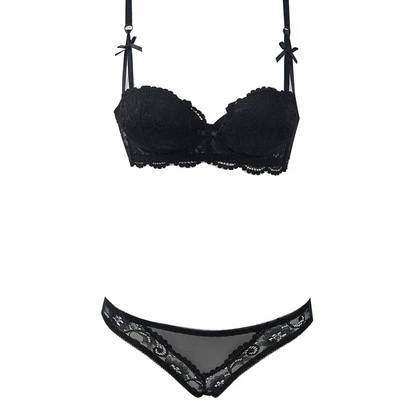 Lace sexy thin underwear, sponge push up bra, set
