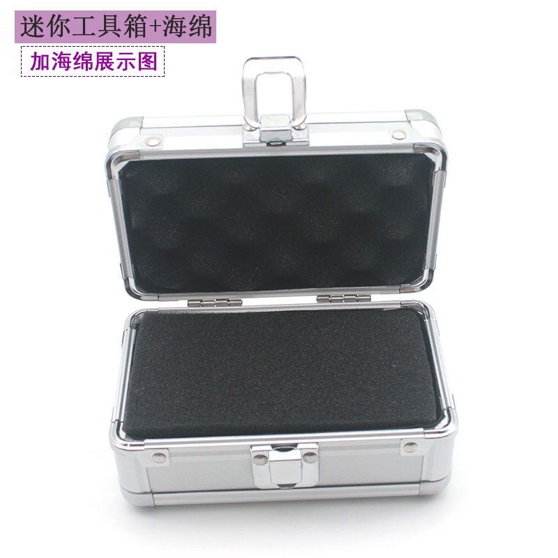Caja de herramientas de aleación de aluminio, maleta, caja de instrumentos, equipo, caja de archivos, caja de cosméticos, caja de aluminio, caja de herramientas, esponja al por mayor