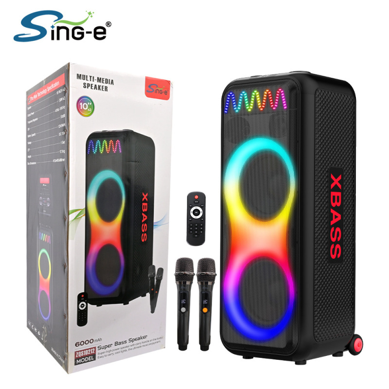 SING-E ZQS-10212 スーパーパワーホームデュアル 10inch Bluetooth スピーカーモバイル KTV 屋外スピーカー|undefined