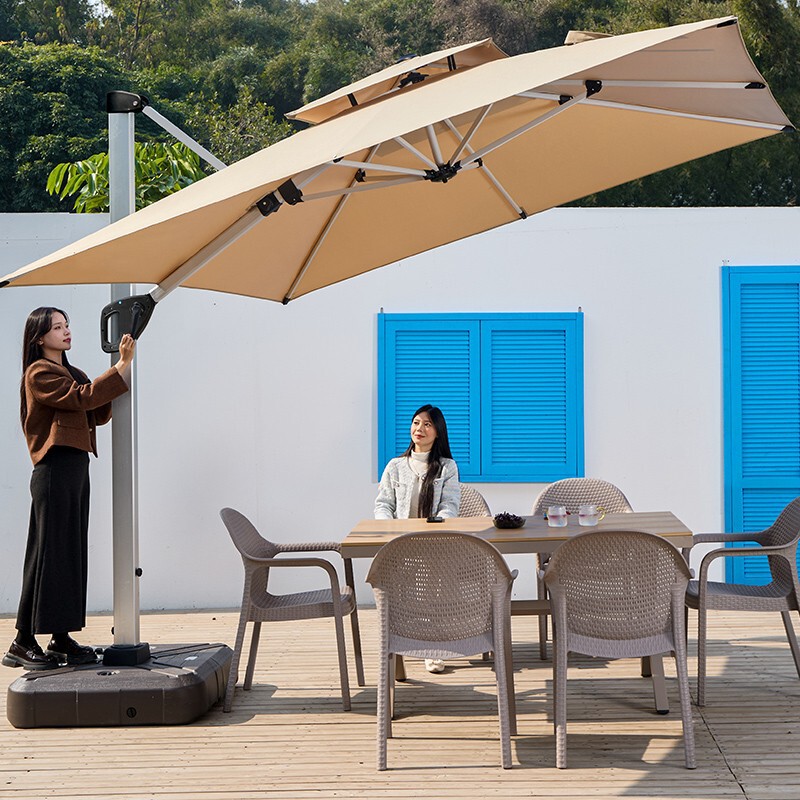 Outdoor Parasol Beach Villa Cafe Sun Umbrella Led Light Bar Outdoor Terrace Garden Large Roman Umbrella Outdoor Parasol Beach Villa Cafe Sun Umbrella Led Light Bar Outdoor Terrace Garden Large Roman Umbrella