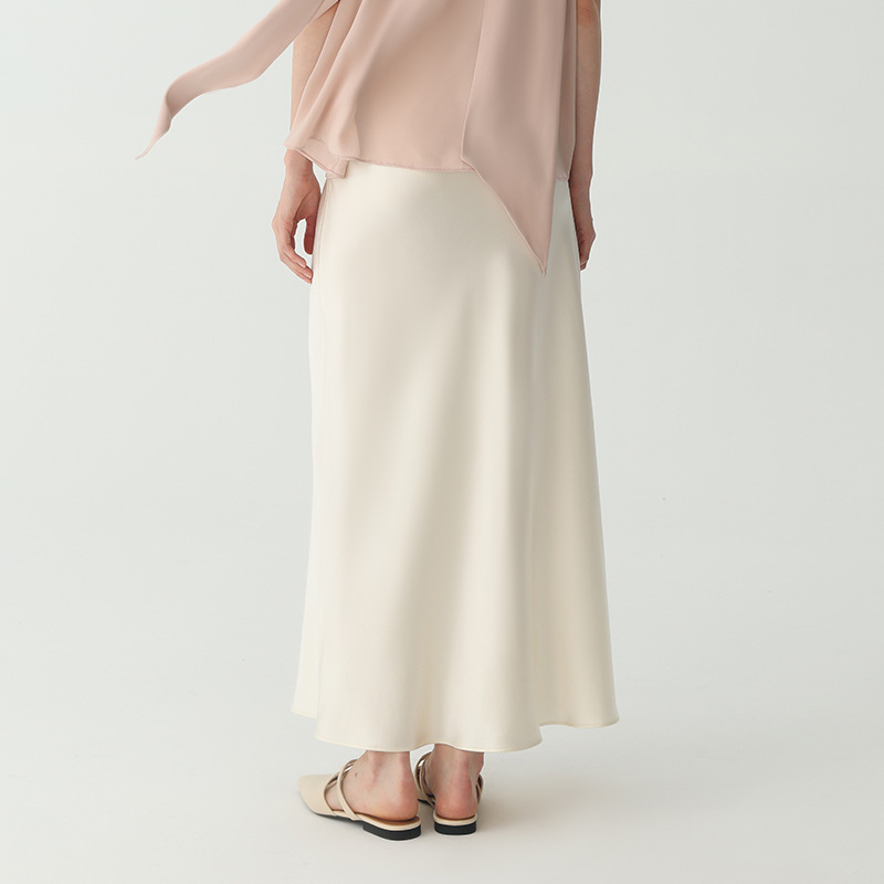 30 Momme Heavyweight Silk Long Skirt for Women, Simple and Elegant for Work and Parties, Long Silk Skirt Made of Mulberry Silk