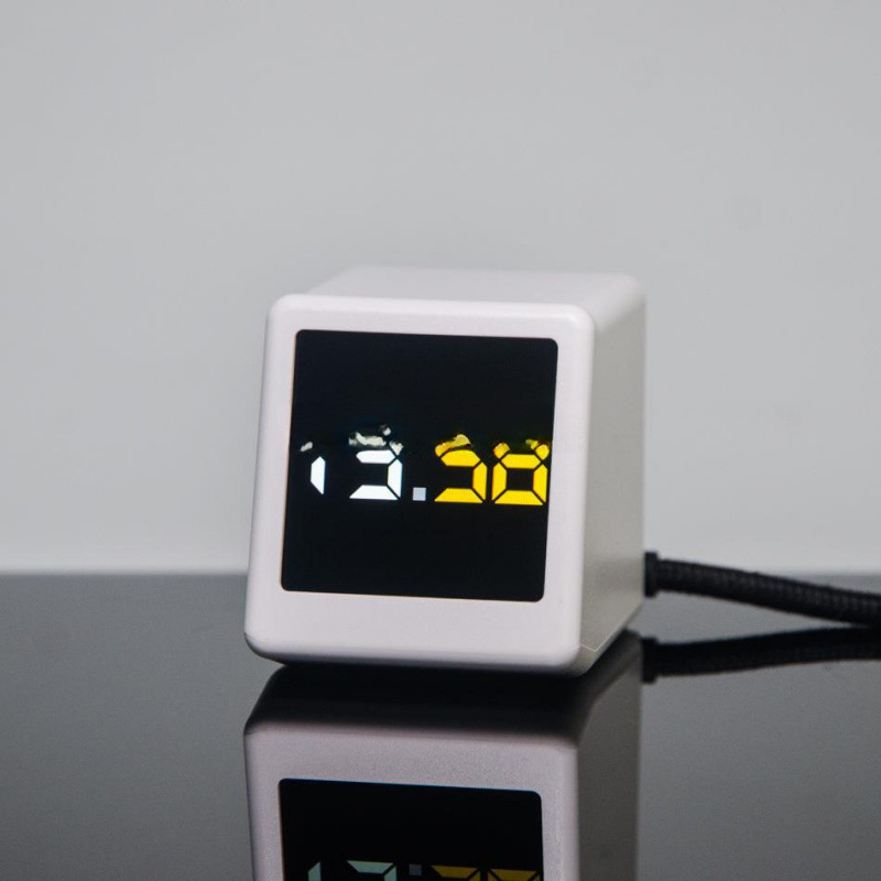 XINGWIFI 지능형 간단한 데스크톱 컴퓨터 연구 날씨 알람 시계 컬러 화면 온도 및 습도 날씨 역 흑백 작은