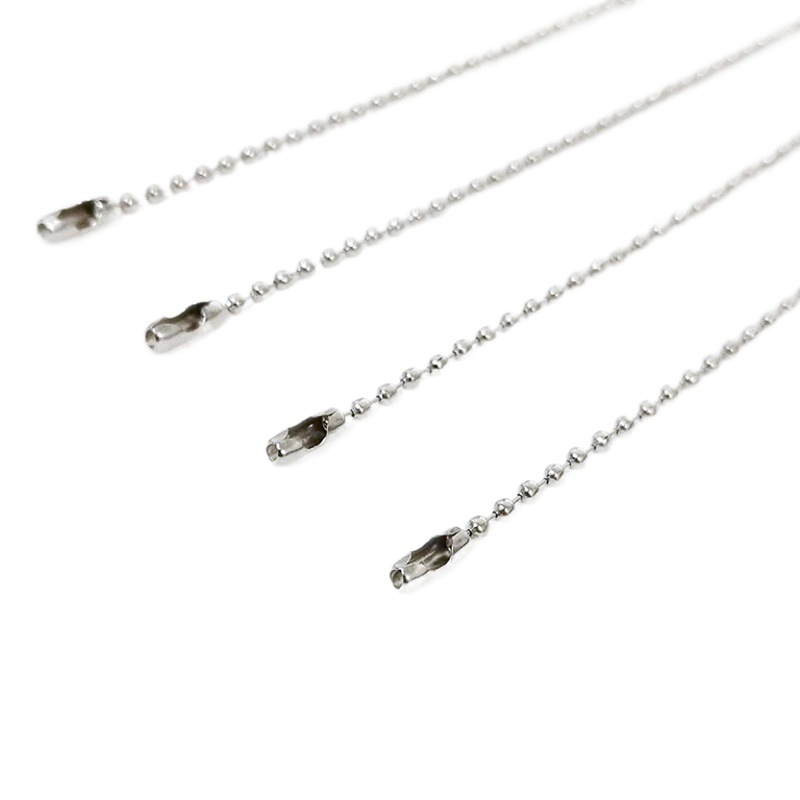 Wholesale silver bead chain 10cm12cm metal tag chain diy jewelry accessories gu Ka Bo bead chain electroplating round beads