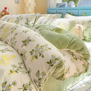 Milk velvet winter fleece-lined quilt cover single piece warm quilt cover 150x 200x 230 single quilt core cover dormitory students